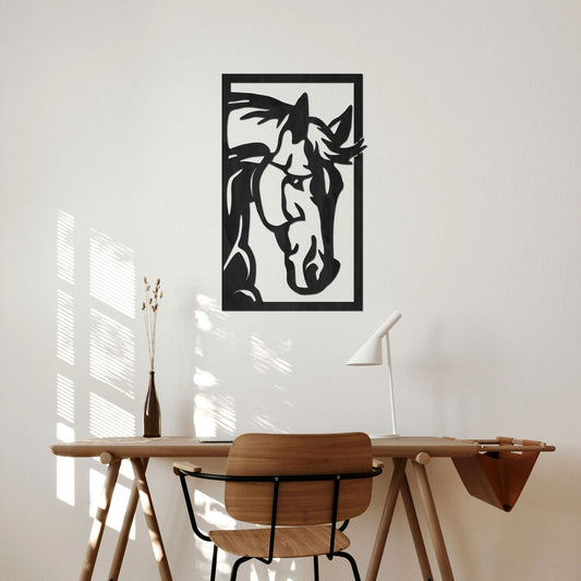 Tableau Bois "Portrait de Cheval"