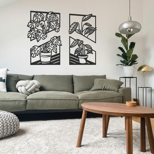 Tableau Bois "Duo Plantes Tropicales"