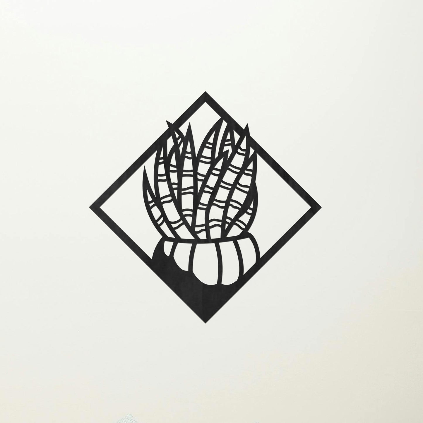 Tableau Bois "Carrés de Plantes Grasses" 4 Parties