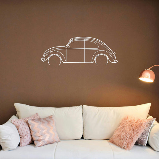 Tableau Bois "Silhouette Véhicule Volkswagen Coccinelle"