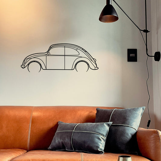Tableau Bois "Silhouette Véhicule Volkswagen Coccinelle"