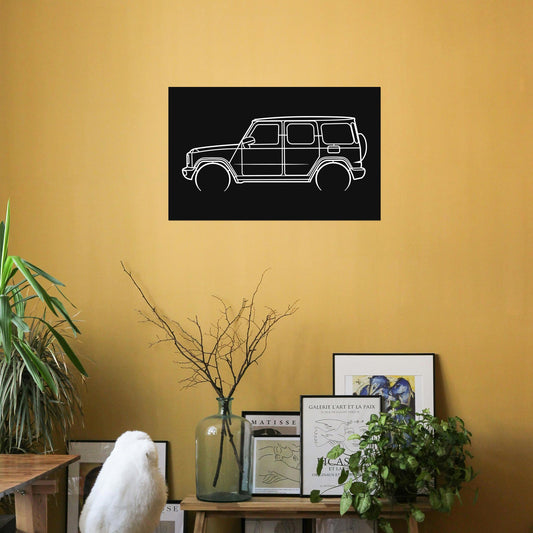 Tableau Bois "Silhouette Véhicule Mercedes-Benz Classe G"
