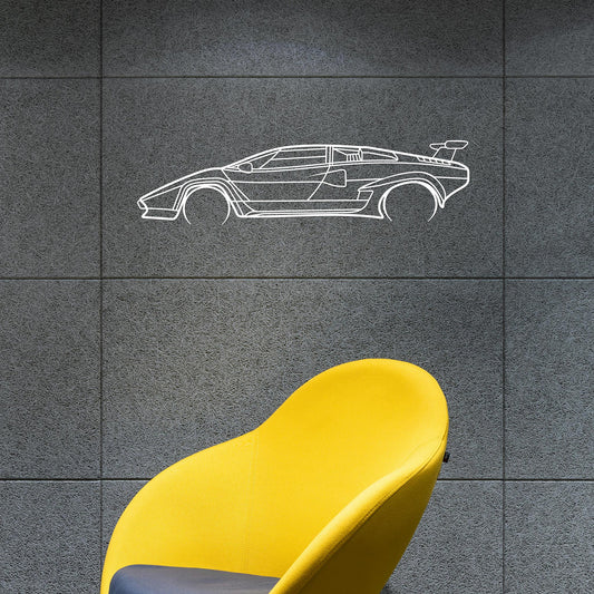 Tableau Bois "Silhouette Véhicule Lamborghini Countach"