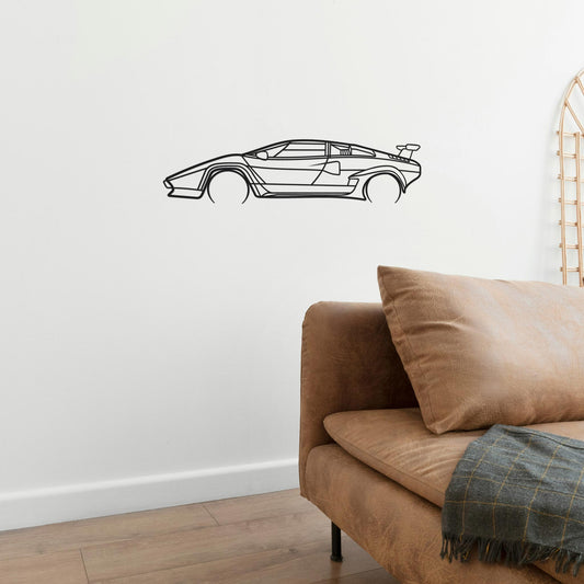 Tableau Bois "Silhouette Véhicule Lamborghini Countach"