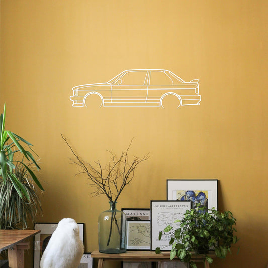 Tableau Bois "Silhouette Véhicule BMW M3 E30"