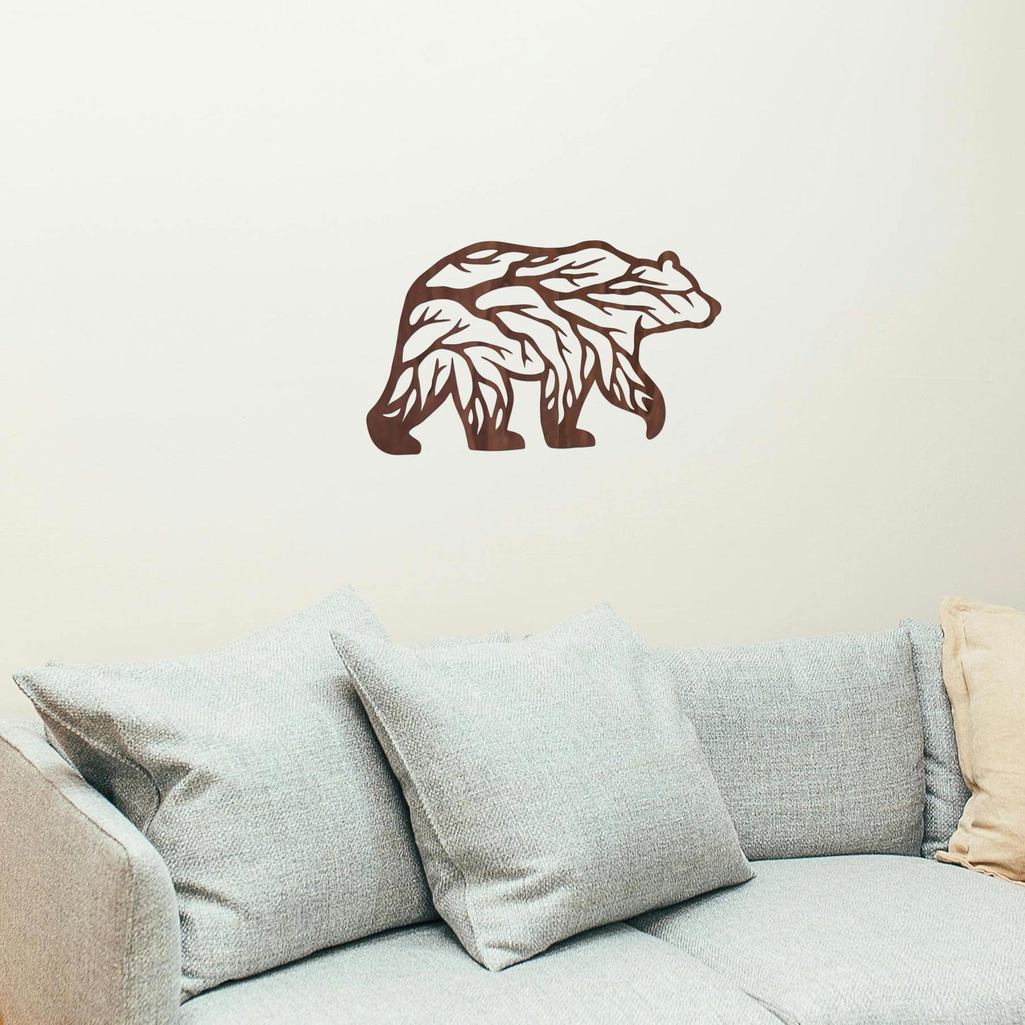 Tableau Bois "Ours Racines"