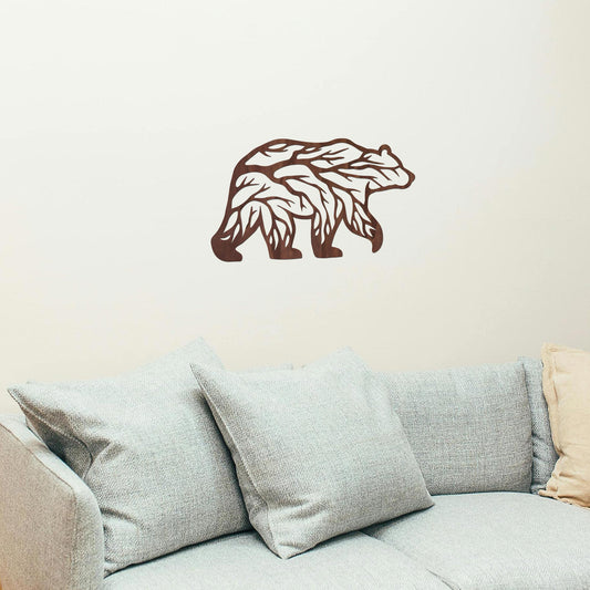 Tableau Bois "Ours Racines"