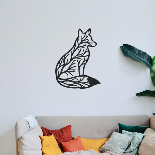 Tableau Bois "Renard Racines"