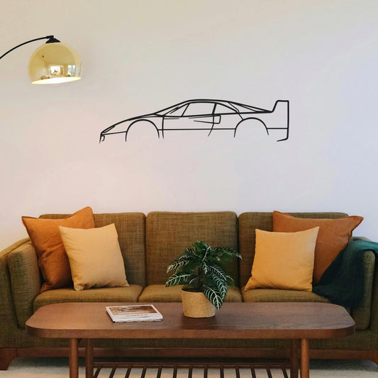 Tableau Bois "Silhouette Véhicule Ferrari F40"