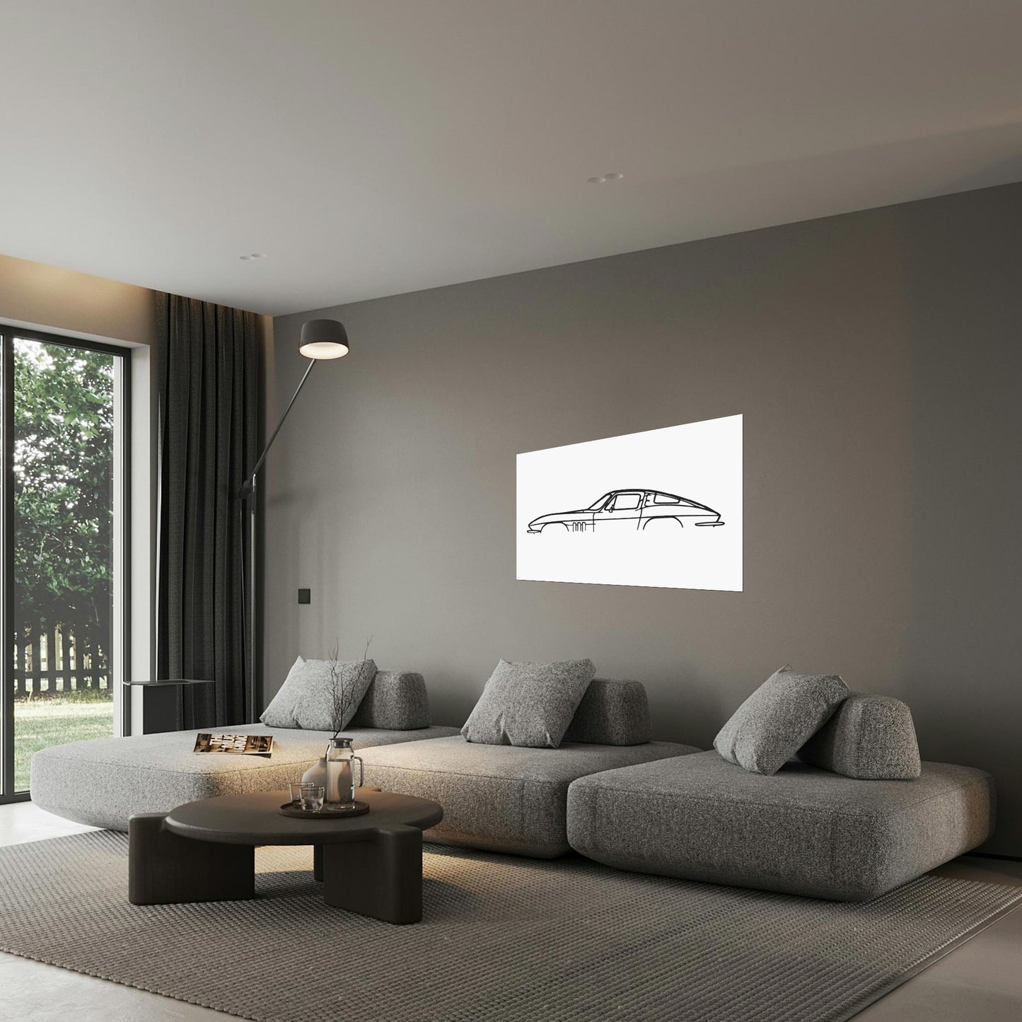 Tableau Bois "Silhouette Véhicule Chevrolet Corvette C2 Sting Ray"
