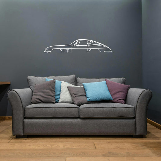 Tableau Bois "Silhouette Véhicule Chevrolet Corvette C2 Sting Ray"