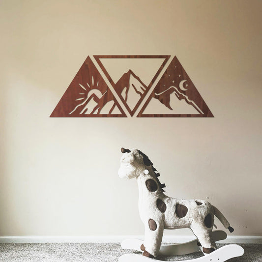 Tableau Bois "Montagne en dents de scie"