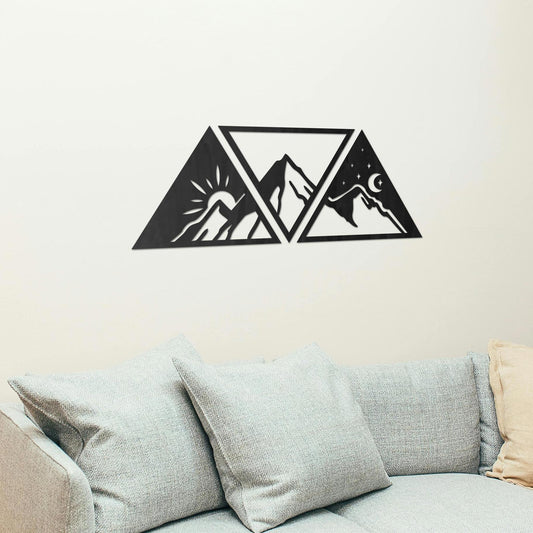 Tableau Bois "Montagne en dents de scie"