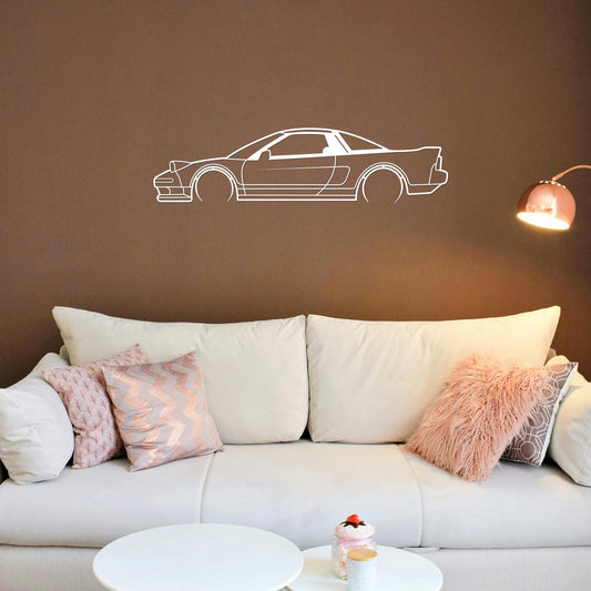 Tableau Bois "Silhouette Véhicule Honda NSX"