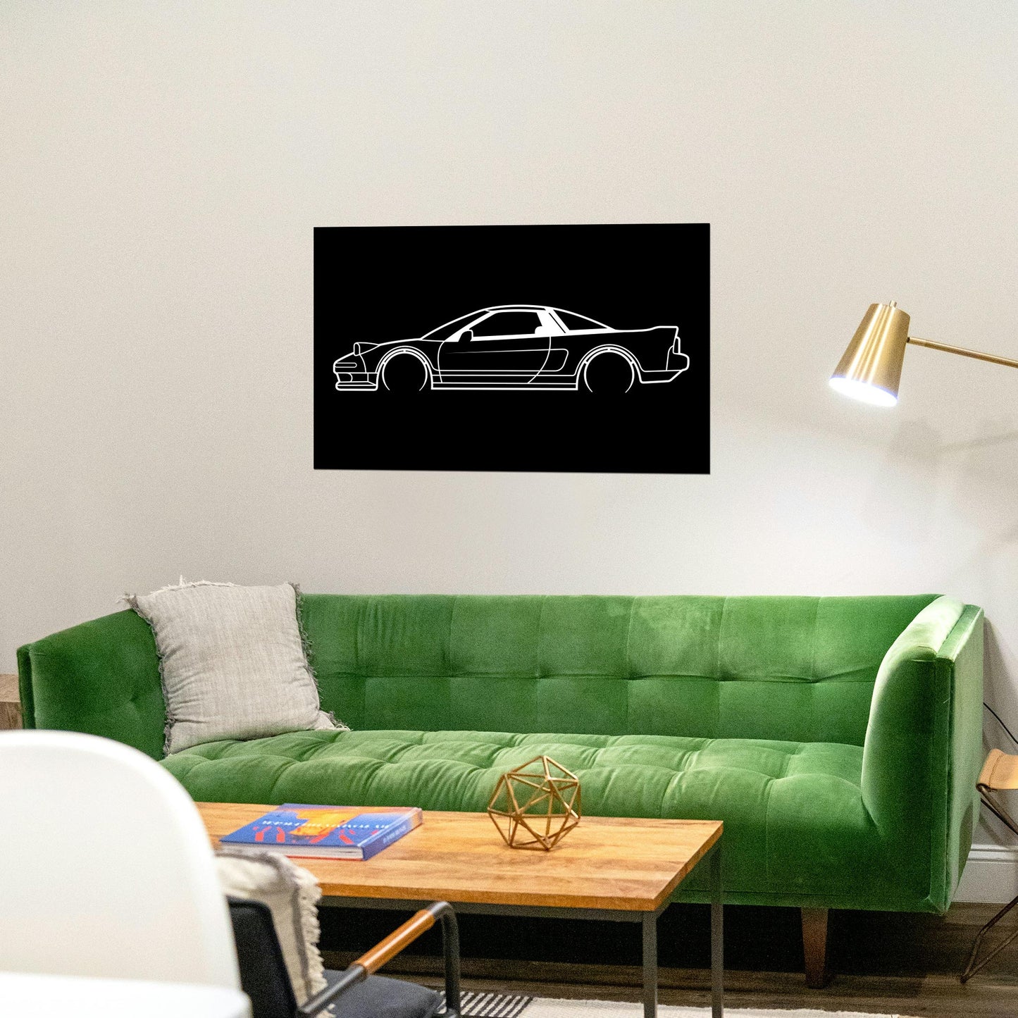 Tableau Bois "Silhouette Véhicule Honda NSX"