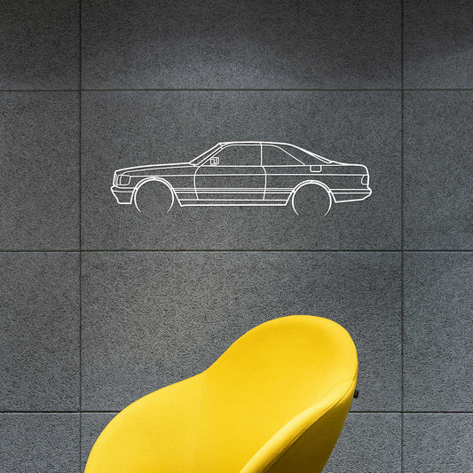 Tableau Bois "Silhouette Véhicule Mercedes-Benz 500 SEC W126"