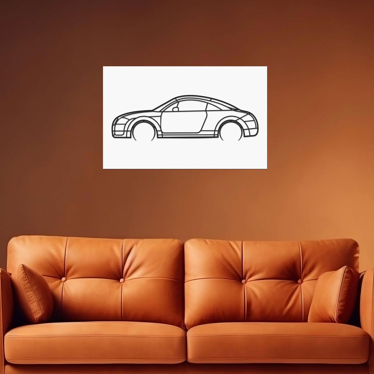 Tableau Bois "Silhouette Véhicule Audi TT"