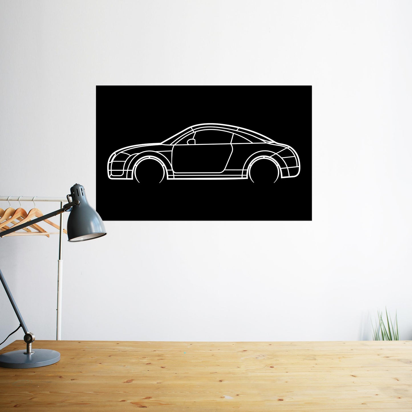 Tableau Bois "Silhouette Véhicule Audi TT"