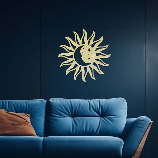 Tableau Bois "Soleil de Lune"
