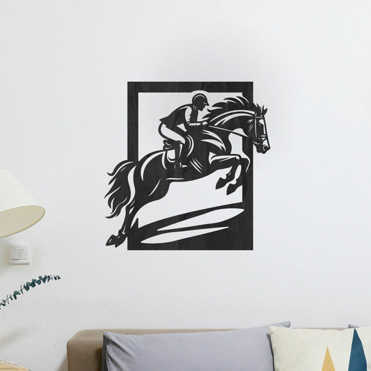 Tableau Bois "Sport Hippique"