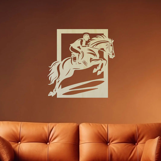 Tableau Bois "Sport Hippique"