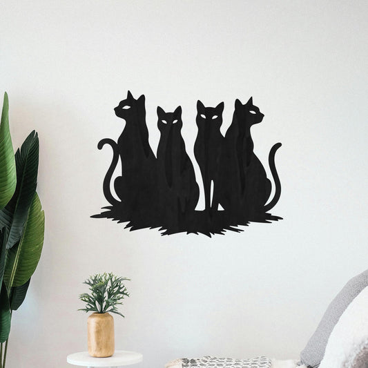 Tableau Bois "Chats Siamois"
